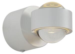 Дизайнерска стенна лампа бяла с LED IP44 - Lens