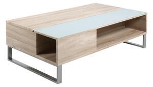 Холна маса с повдигаща плоскост ENZO 110x60 cm бяла/дъб сонома