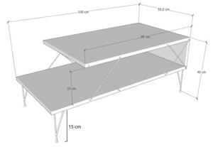 Холна маса Kalune Design 854KLN2826, 100x50x40 см, ПДЧ, Меламиново покритие, Бял