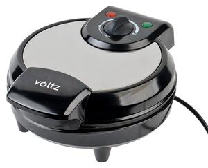 Гофретник Voltz V51442GA, 1300W, 5 сърцевидни гнезда, Терморегулатор, Инокс/черен