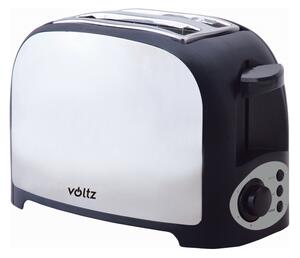 Тостер за хляб Voltz V51440D, 750W, За 2 филии, 7 нива, Тавичка за трохи, Инокс/Черен