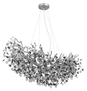 Globo 64138H3S - Полилей QUEENA с кабелно окачване 10xE14/40W/230V сребрист