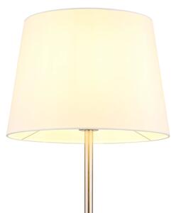 Globo 40100101 - Подова лампа JORIS 1xE27/40W/230V бяла/матов хром