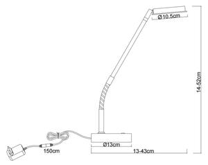 Globo 58504TS - LED димируема сензорна настолна лампа SILVIO LED/6,5W/230V черна