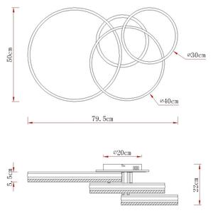 Globo 67377-72 - Димируема LED плафонна лампа FRANCINE LED/72W/230V, сребрист, с дистанционно управление