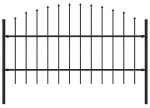 Sonata Градинска ограда с връх пика, стомана, (0,75-1)x1,7 м, черна