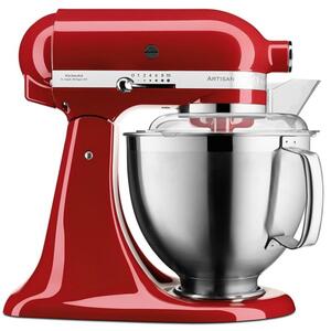 Планетарен миксер Artisan Elegance KitchenAid 5KSM185PSEER, 300W, 4.8 л, Direct drive, 10 скорости, Червен