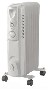 Маслен радиатор Lamarque LOH-92, 2000W, 9 ребра, 3 степени, Светлинни индикатори, Колелца, Бял