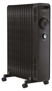 Маслен радиатор KUMTEL KUM-1240S, 2500W, 13 ребра, 3 степени, Регулируем термостат, Колелца, Черен