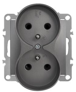 Двоен контакт със заземяване OSTE JNH002-G Grey