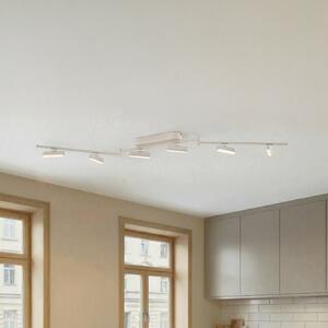 Lindby LED прожектор Eldrin, бял, 6 светлини, светлинна лента, Затъмняване, Бял, Дневна/трапезария, Метал, Модерен