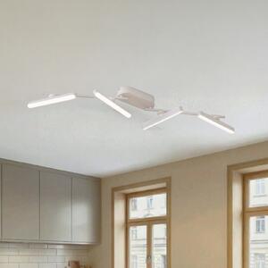 Lindby LED прожектор Eldrin, бял, 4 светлини, светлинна лента, Затъмняване, Бял, Дневна/трапезария, Метал, Модерен