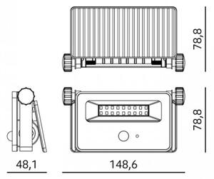 LED соларен прожектор със сензор NCS G2 LED/10W/3,7V 3000/4000/6500K IP54 1800 mAh