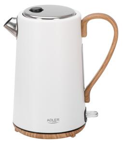 Електрическа кана Adler AD 1352, 2200W, 1.7 л, STRIX, Въртяща се основа, Автоматично изключване, Бял