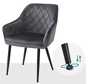 Комплект 4 трапезарни стола, Songmics, Сив, 62.5x60x85 см