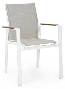 Градински стол с подлакътници KUBIK 56,5x62x88 cm. бял