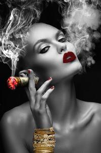 IMAGELAND СТ. КАРТИНА SMOKING BEAUTY WITH RED LIPS