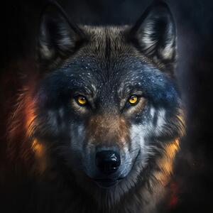 IMAGELAND КАРТИНА АКРИЛНО СТЪКЛО MYSTERIOUS WOLF