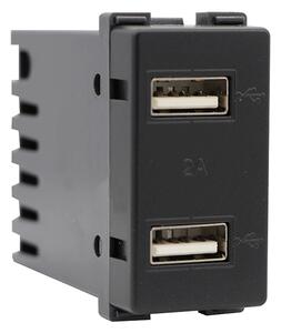 LECCE КОНТАКТ ДВОЕН USB АНТРАЦИТ