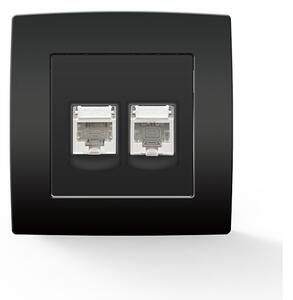 CITY ТЕЛЕФОНЕН RJ11+КОМП. КОНТАКТ RJ45 АНТРАЦИТ