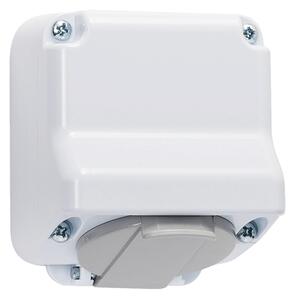 КОНТАКТ ШУКО ОТКРИТ МОНТАЖ 16А 250V БЯЛ, IP44