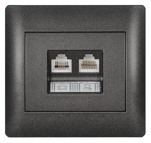 RHYME RJ11+RJ45 КОНТАКТ ГРАФИТ МЕТАЛИК