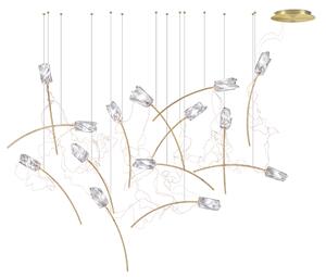 SLAMP ПЕНДЕЛ TULIP 14X3,2W LED 3000K ПРОЗР./МЕСИНГ