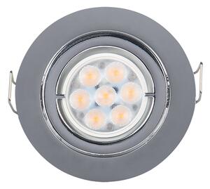 LED МЕТАЛНА КРЪГЛА ЛУНА HIGH POWER 6W 2700-3000K