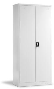 Шкаф Carmen CR-1236 L, 5бр. рафтове, прахово боядисан метал, заключване, товаропоносимост на един рафт 40kg, светло сив