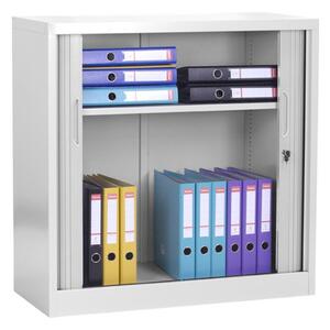 Шкаф Carmen CR-1262 J, 1 рафт, прахово боядисан метал, заключване, регулируема височина на рафтове, дълбочина и височина 40x90см, сив