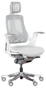 Президентски стол Ambra, дамаска, алуминиева база, регулируем люлеещ механизъм, 130 кг. максимално натоварване, газов амортисьор, бял