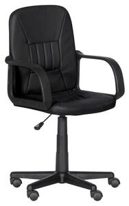 Работен стол Carmen 6680, до 100кг, еко кожа, полипропиленова база, коригиране височина, газов амортисьор, черен