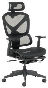 Работен стол Carmen COLMAR, до 120кг. макс тегло, мрежа, ергономичен, полипропиленова база, Tilt tension механизъм, регулируем люлеещ механизъм, газов амортисьор, лумбална опора, черен