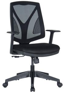 Работен стол RFG Joy 001 W, до 120кг. макс тегло, меш дамаска, алуминиева база, опора за глава, лумбална опора, заключване в работна позиция, черен