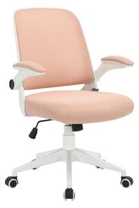 Работен стол RFG Pretty White W, до 120кг, дамаска/меш, полипропиленова база, Tilt механизъм, коригиране на височината, заключване в позиция, розов