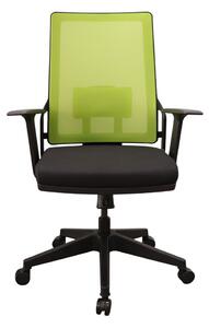 Работен стол RFG Trento 02 W, до 120кг, дамаска/меш, MultiTilt механизъм, коригиране на височината, лумбална опора, заключване в позиция, черно-зелен
