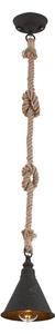 ROPE ПЕНДЕЛ 1XE27 ЧЕРЕН/ РЪЖДА