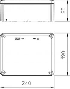 РК КУТИЯ T250 OE 240X190X95 IP66 БЕЗ ОТВОРИ
