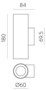 ACB Стенна лампа Pipe 3986-2X6W 3000K черна