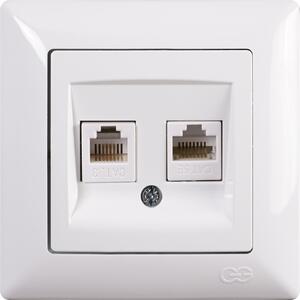 VISAGE КОНТАКТ RJ45+RJ11 БЯЛ