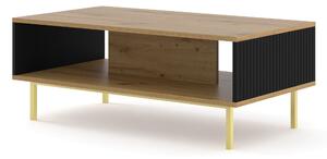 Масичка за кафе Ravenna B 90x60, дъб артисан/черен мат/злато
