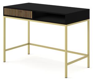 Тоалетка Ravenna F 1S боядисан фрезован MDF, черен мат/дъб артисан/злато