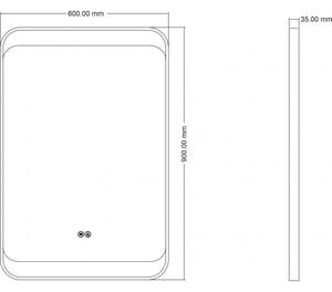 BLACK KING ОГЛЕДАЛО LED 600X900 1821