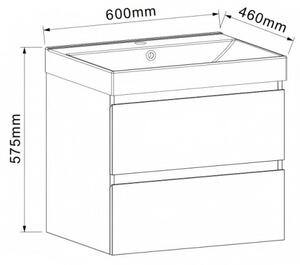 PVC ШКАФ BELLINI-60 6039-60+УМИВ. 5953W- 2NEW