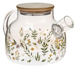 Зелен стъклен чайник 1 l Wildflowers – Dakls