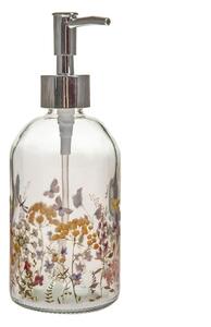 Стъклен диспенсер за сапун 390 ml Flowers – Dakls