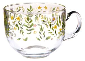Зелена стъклена чаша 500 ml Wildflowers – Dakls