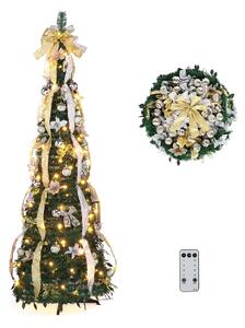 Merrypine™ сгъваема украсена коледна елха, Сребърно
