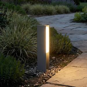 Lucande LED лампа за монтаж в основата Teerk, височина 30 cm, антрацит, IP65, Черен, Алуминий, Модерен