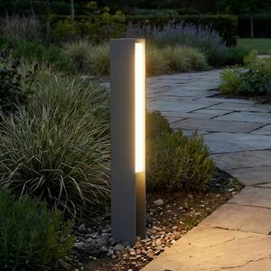 Lucande LED лампа за монтаж на цокъл Teerk, височина 50 cm, антрацит, IP65, Черен, Алуминий, Модерен